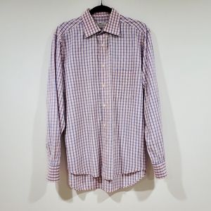 Balenciaga Dress Button Plaid Shirt Men's Size 16